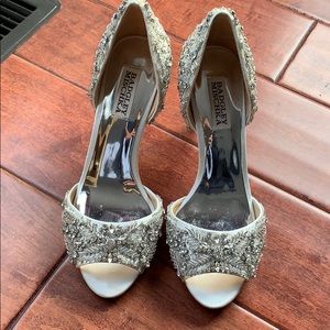 Badgley Mischka 3” beaded heels.
